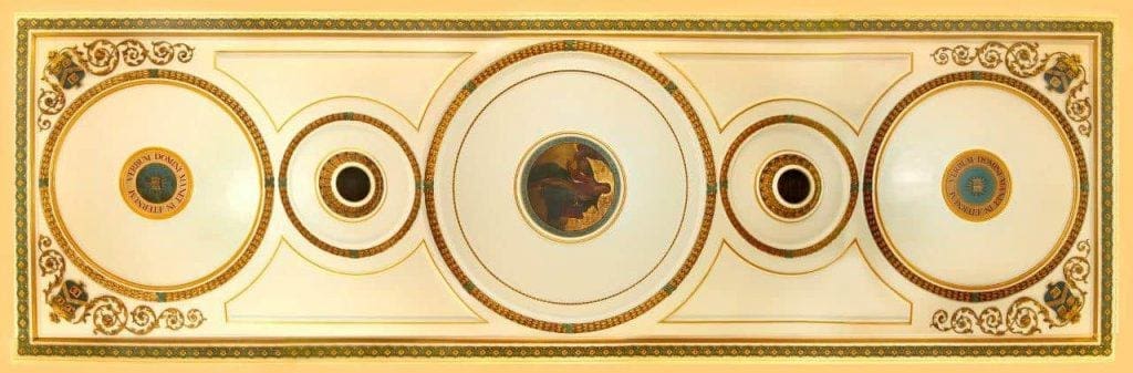 Gilding and Gold Leaf Decorating painted on ceiling in manor house by Marshels