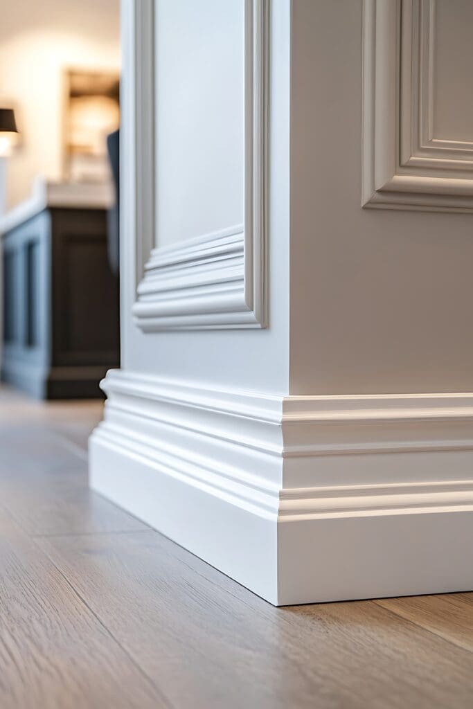 skirting board detail in a modern home interior