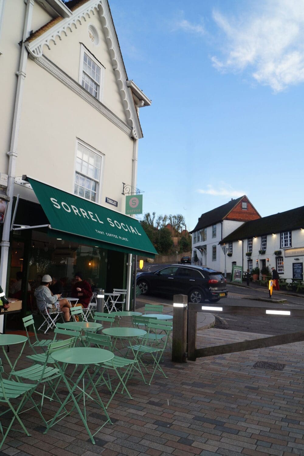 exterior sorrel social cafe in guildford after refurbishment
