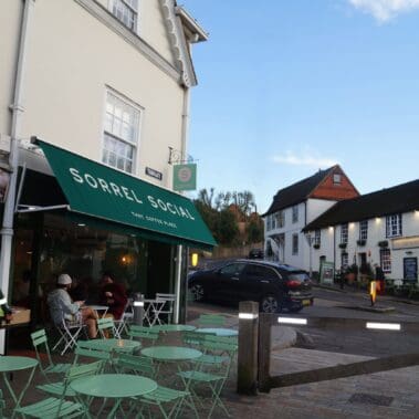 exterior sorrel social cafe in guildford after refurbishment