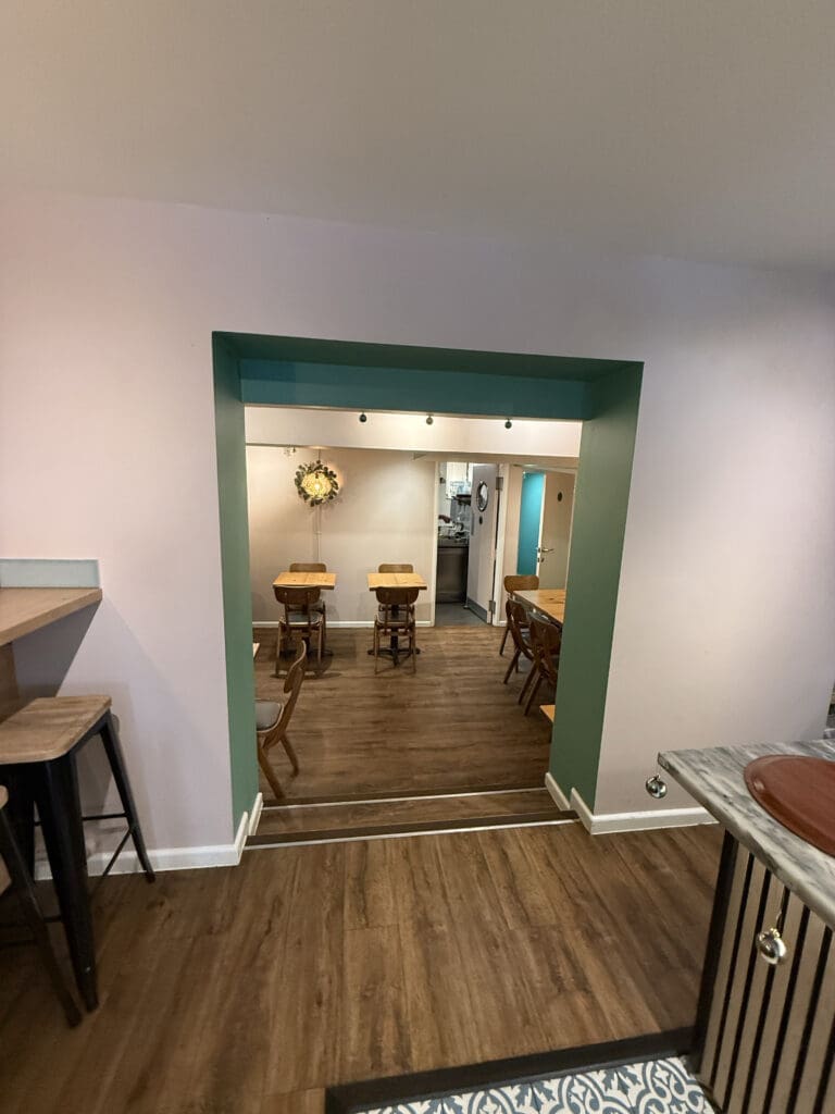 decorated and restored furniture of sorrel social cafe interior