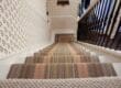 wallpaper in hallway and staircase in surrey home